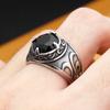 Gothic Vintage Dragon Claw Ring Punk Hip Hop Stainless Steel Black Stone Rings For Men Women Fashion Party Jewelry Accessories