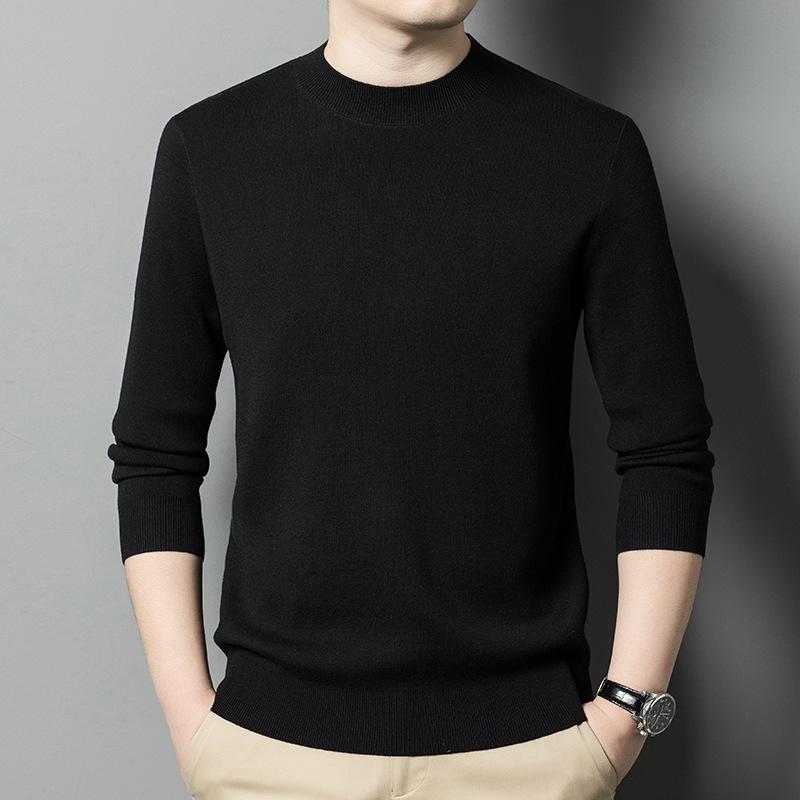 

Кашемировый гребенной свитер для мужчин можно стирать в машине, модная футболка с круглым вырезом и длинными рукавами, базовая, с шелковым свитером-тутовым шелком для мужчин XXXXL