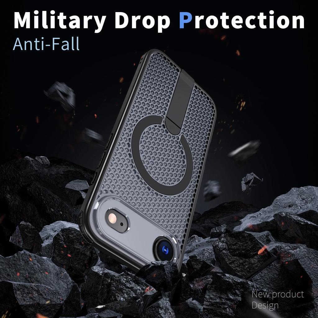 For Iphone17 Stand Holder Wireless Charging Case for Iphone 17 Air 16 Pro Max Plus Pro Iphone16 Iphone17 Protective Covers