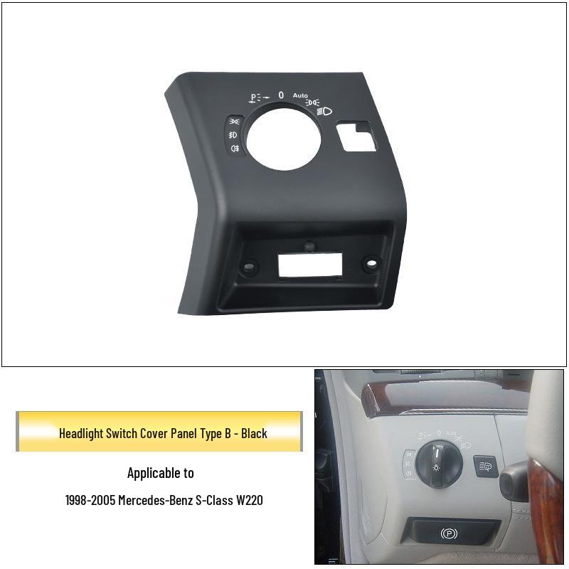 Acabamento da Tampa do Botão do Interruptor do Farol do Mercedes-Benz Classe S W220