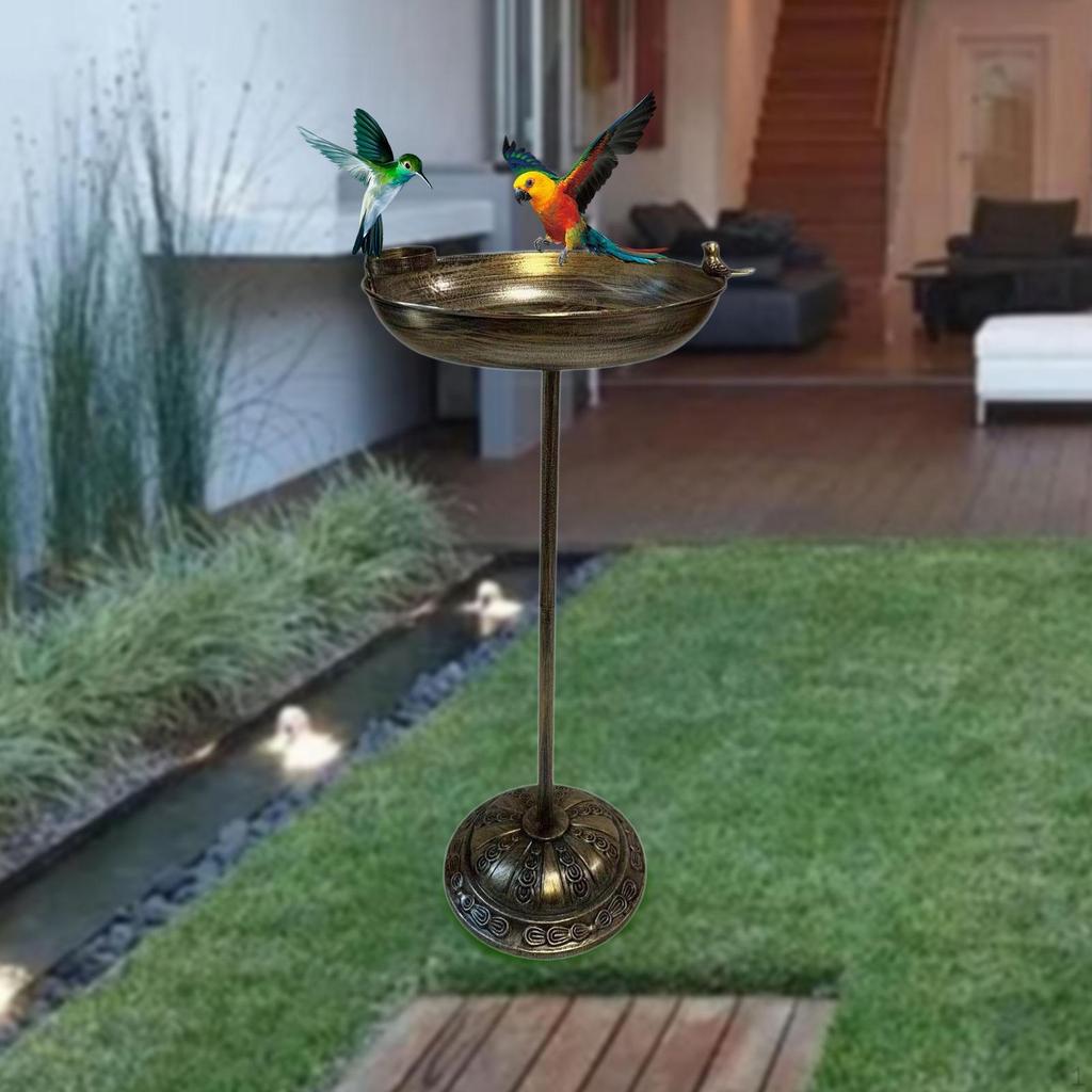 Garden Bird Bath Freestanding Birdbaths Lightweight Decoration Standing Feeder Bowls Outdoor
