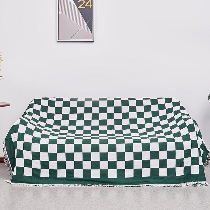 OEING Reversible Sofa Cover & Blanket (Black & White Chessboard)