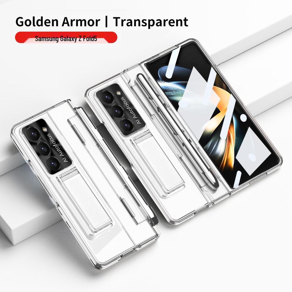 Kompatybilne etui na telefon Samsung Z Fold 7/6/5 z miejscem na rysik, podstawką, płaskim zawiasem i pełną ochroną przed upadkiem