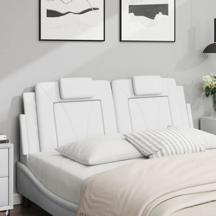 VidaXL Coussin de tête de lit blanc 140 cm similicuir 374791
