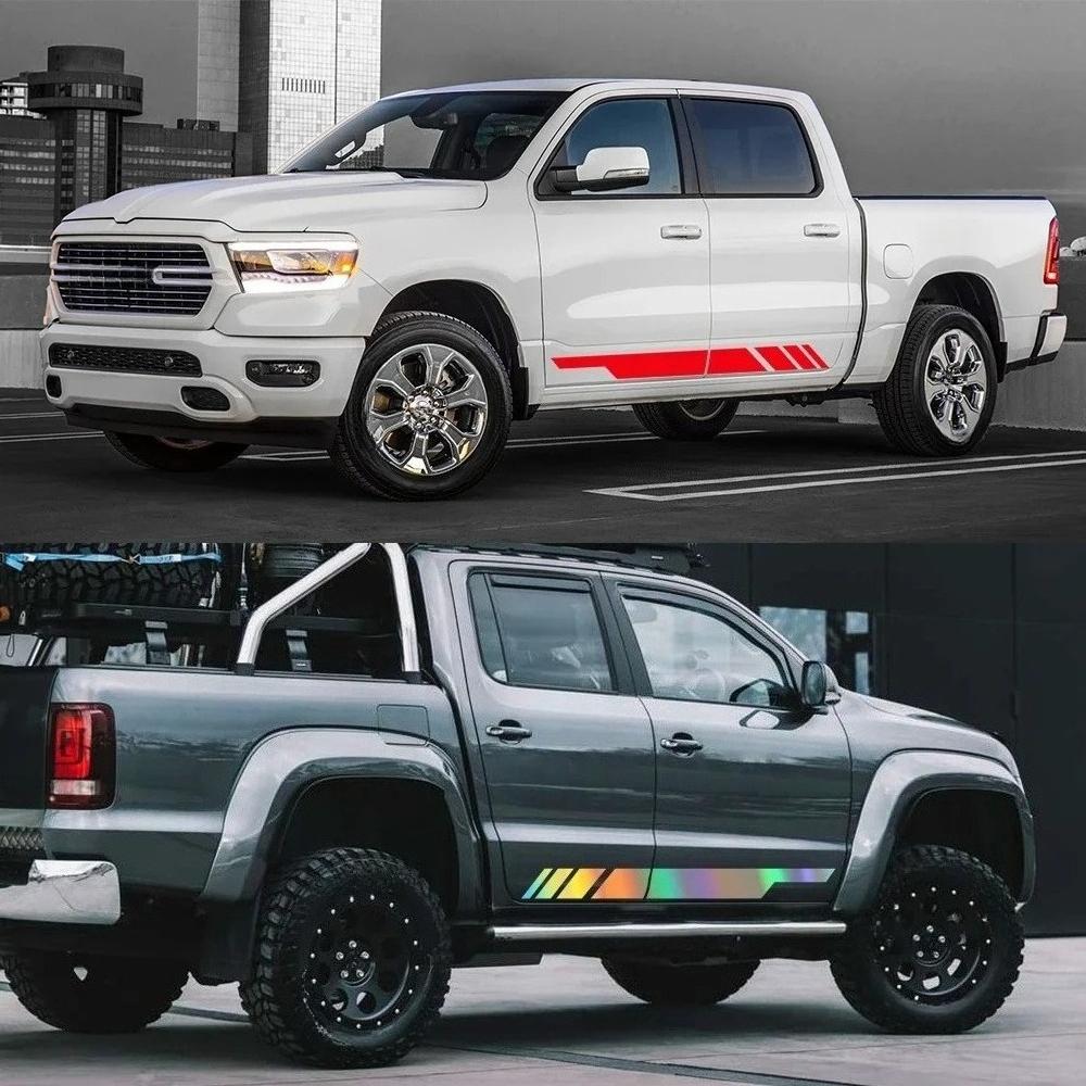 Car DIY Both Sides Stickers Pickup Custom Vinyl Decals Cover Auto Styling Accessories Truck Stripes Wrap Vinyl Film Decoration