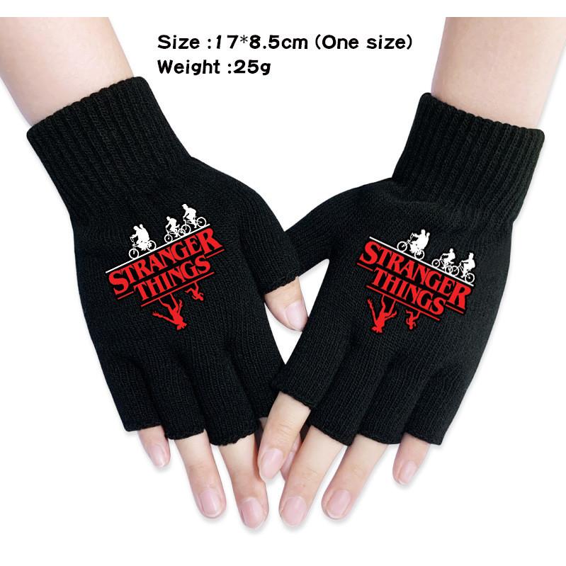 Stranger Printed Cotton Autumn Winter Warm Knitted Touch Gloves Fingerless Gloves