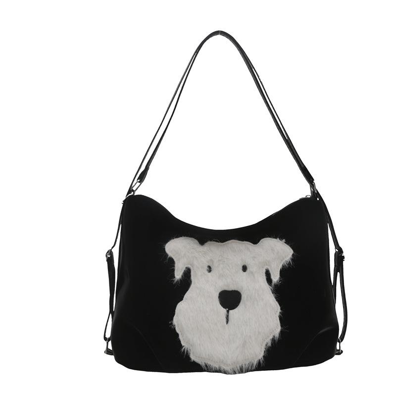 

Милая сумка-тоут в виде щенка, женская сумка, модный новый рюкзак в стиле колледжа, большая вместительная сумка для поездок на работу через плечо чёрный