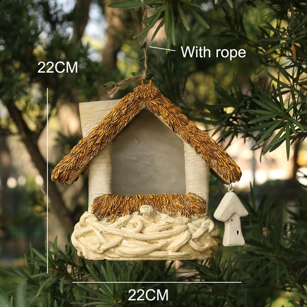1pc Whimsical Bird Nest Hanging Ornament - Unique Outdoor Garden Yard Decoration, Durable Bird House, Cozy Winter Warm Bird Nest