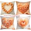 Heart-Shaped Flower Pillows with 2D Flat Printing Polyester pillowcase, sofa decorative cushion cov Headboard Pillow