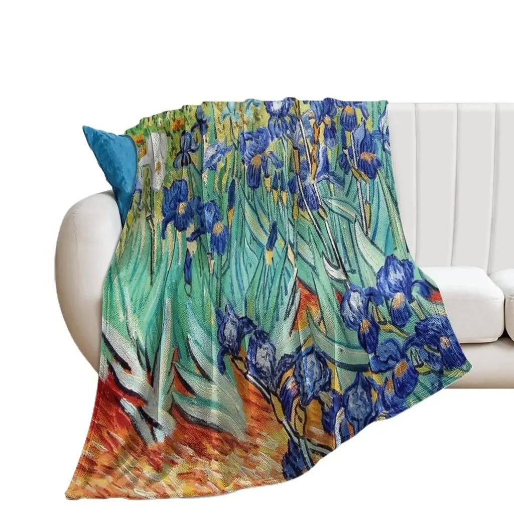 Van Gogh Gwieździsta Noc Miękki Ciepły Koc Flanelowy Koc na Łóżko Koc na Każdą Porę Roku na Kanapę Łóżko Sofę Jesienną Drzemkę Podróż