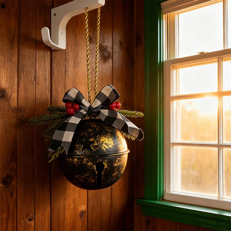 Sino de Natal de Metal para Porta - Decoração Festiva de Feriado