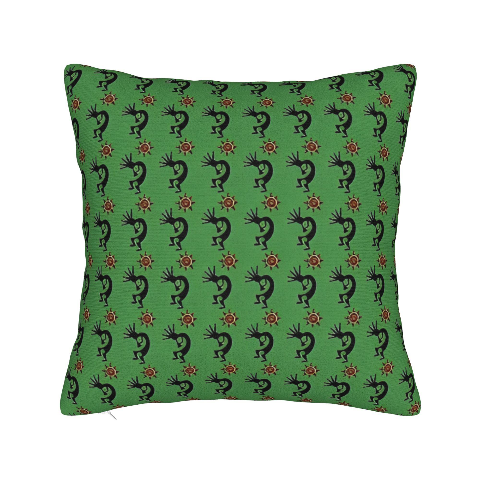 Native American Kokopelli With Aztec Design Square Pillow Case  Cushion Cover Custom Zipper Pillowcase for Home 4545cm 30x30cm 12x12in