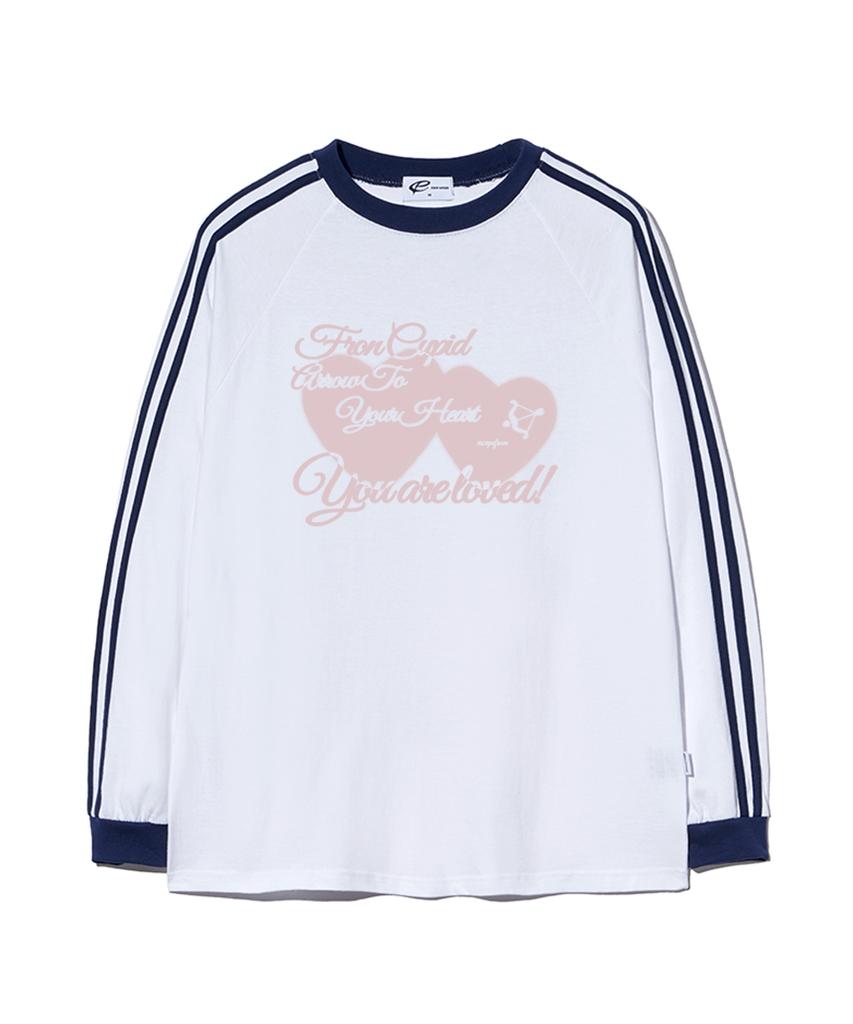 ESCAPEFROM Blur Heart Text Print Track Long Sleeve White