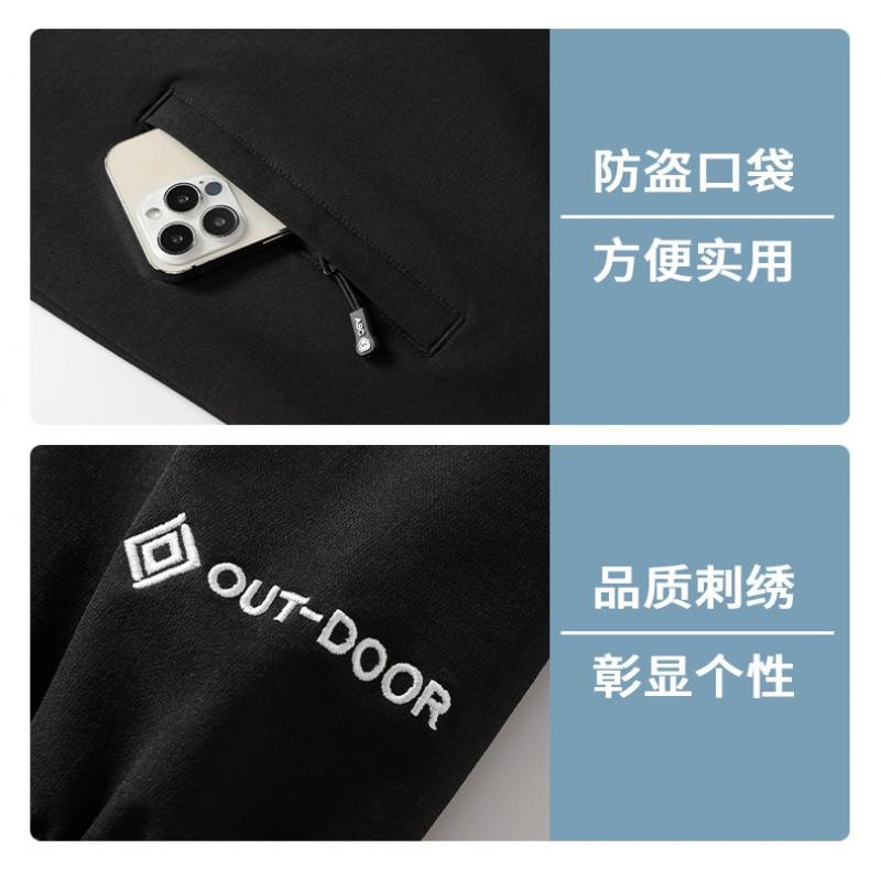 Mens Lightweight Cycling Jacket With Detachable Hood Windproof Breathable Nylon Outerwear Outdoor Sports