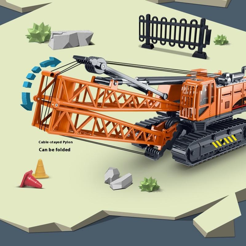 Trägheit Holzgreifer großer Kran Baufahrzeug Kinderspielzeug Simulationsmodell Schiebeautomodell Geschenk