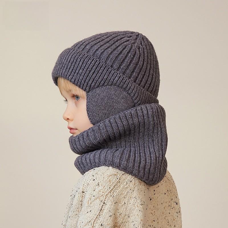 Childrens Knit Hat And Neck Warmer Set For Winter Warmth