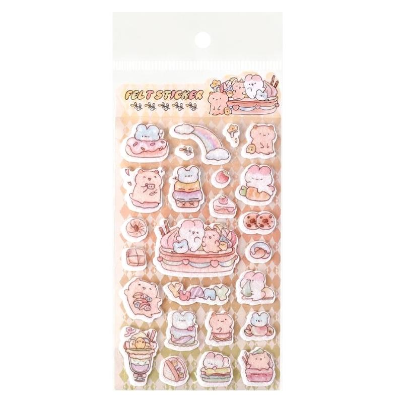 

Cartoon Decorative Sticker Adhesive Felt Paper Sticker For Journal Planner Scrapbooking Phone Decoration Gift Wrapping 1