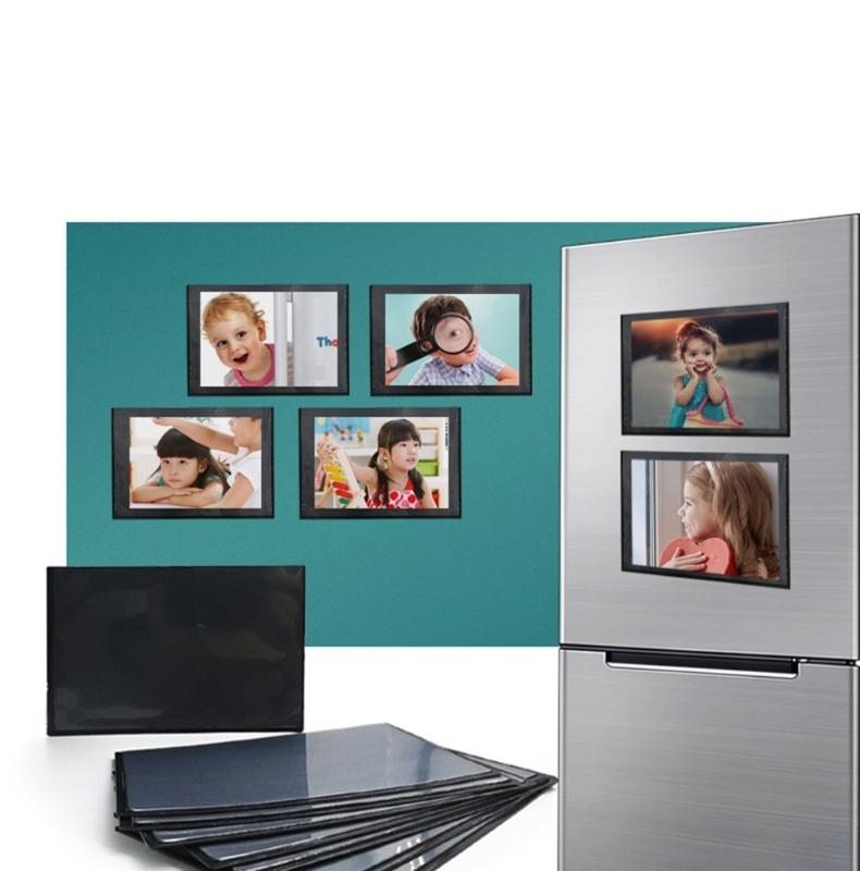 Personalized Magnetic Sticker Ever-changing Photo Frame Blank Inserts DIY Decoration Compatible for Fridge Display 10pcs
