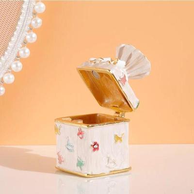 Mini Mücevher Kutusu Tutucu Organizer Sevimli Emaye Alaşım Hediyeler Süs Eşyası Sergileme