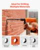 Core Drill Bit, 25 Mm Diameter, 241 Mm Drilling Depth, M16 Internal Thread, Diamond Dry Coring Bit with 3 Adapters, Pilot Drill and Hex Wrench, for