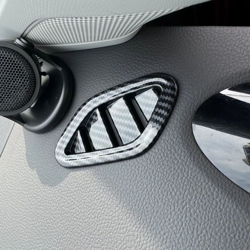 For MG ZS 2018      2024 ABS Carbon Front Conditioner Air Outlet Trim Rear Vent Frame Cover Car Accessories