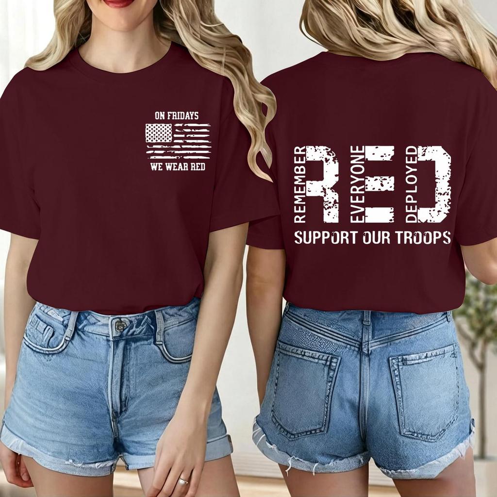 Women Casual Short Sleeve Crew Neck T Shirt Letter Print Loose Fit Lightweight Comfortable Daily Wear Top