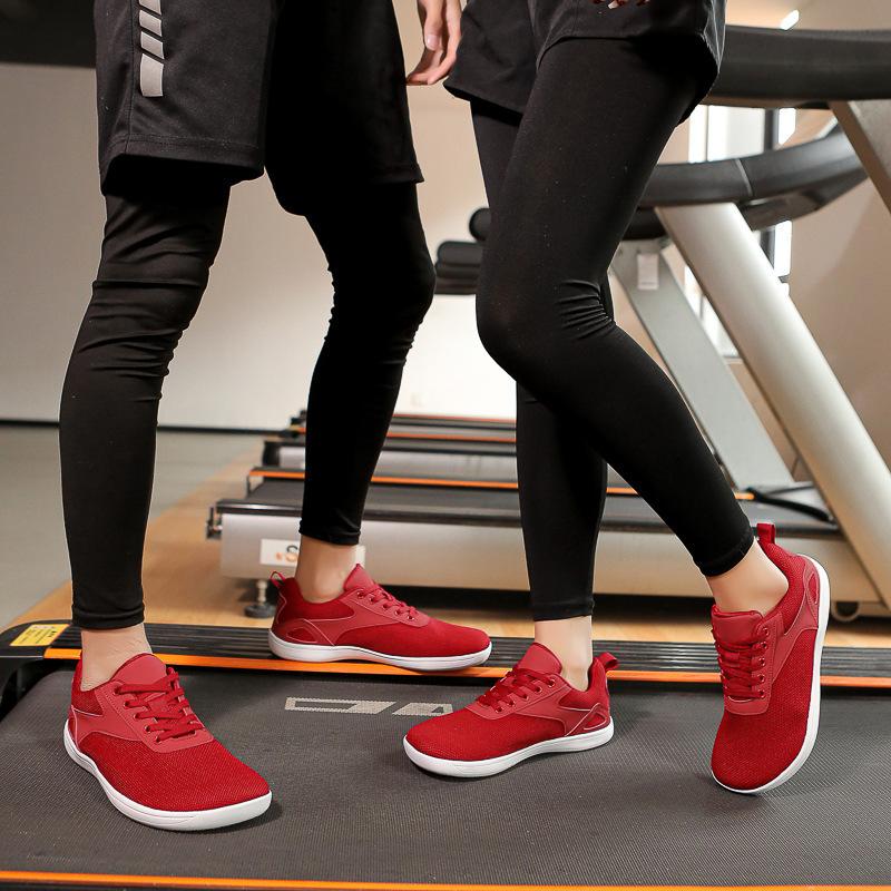 Male and Female Couples Wide Last Shoes Barefoot Flying Woven Mesh Breathable Non-slip Soft Sole Indoor Running Cycling Fitness Shoes