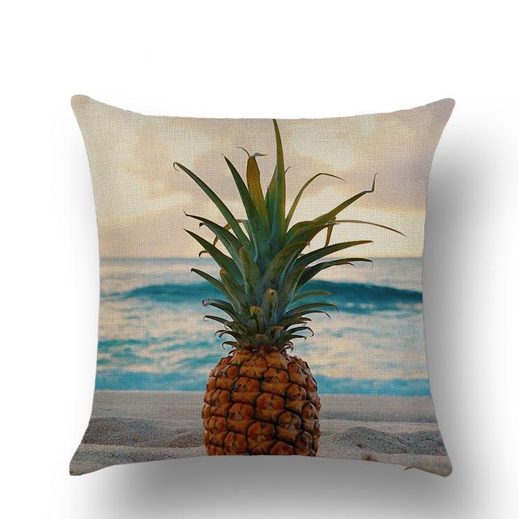 Tropical Fruit Painted Pineapple Linen Pillow Pillow Case Casual Comfortable Car Sofa Office Cushion Cover