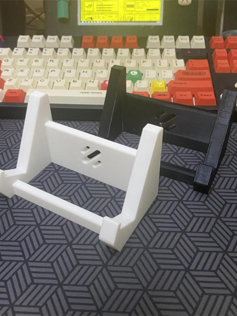 Desktop Tilting Mechanical Keyboard Stand with Tablet Holder and Storage Display