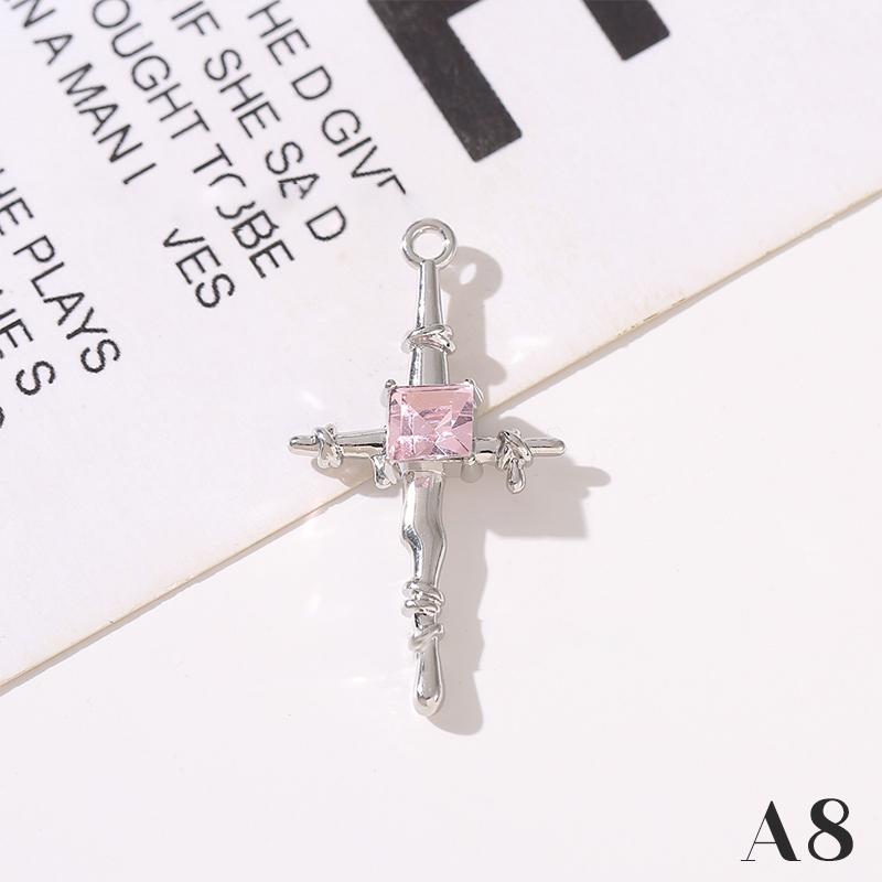 

Silver Plated Alloy Shiny Pendant Charms Diy Pink Beading Material Necklace Bracelet Jewelry Accessories For Children Girl