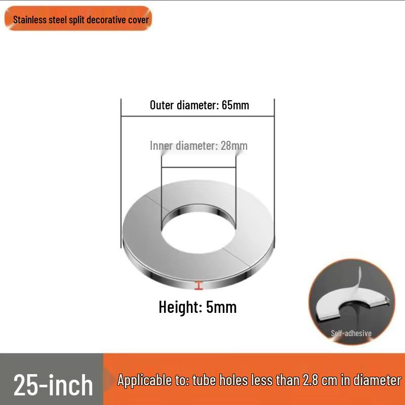 Dekorativní kryt z nerezové oceli pro nástěnný otvor pro baterii a sprchový ventil