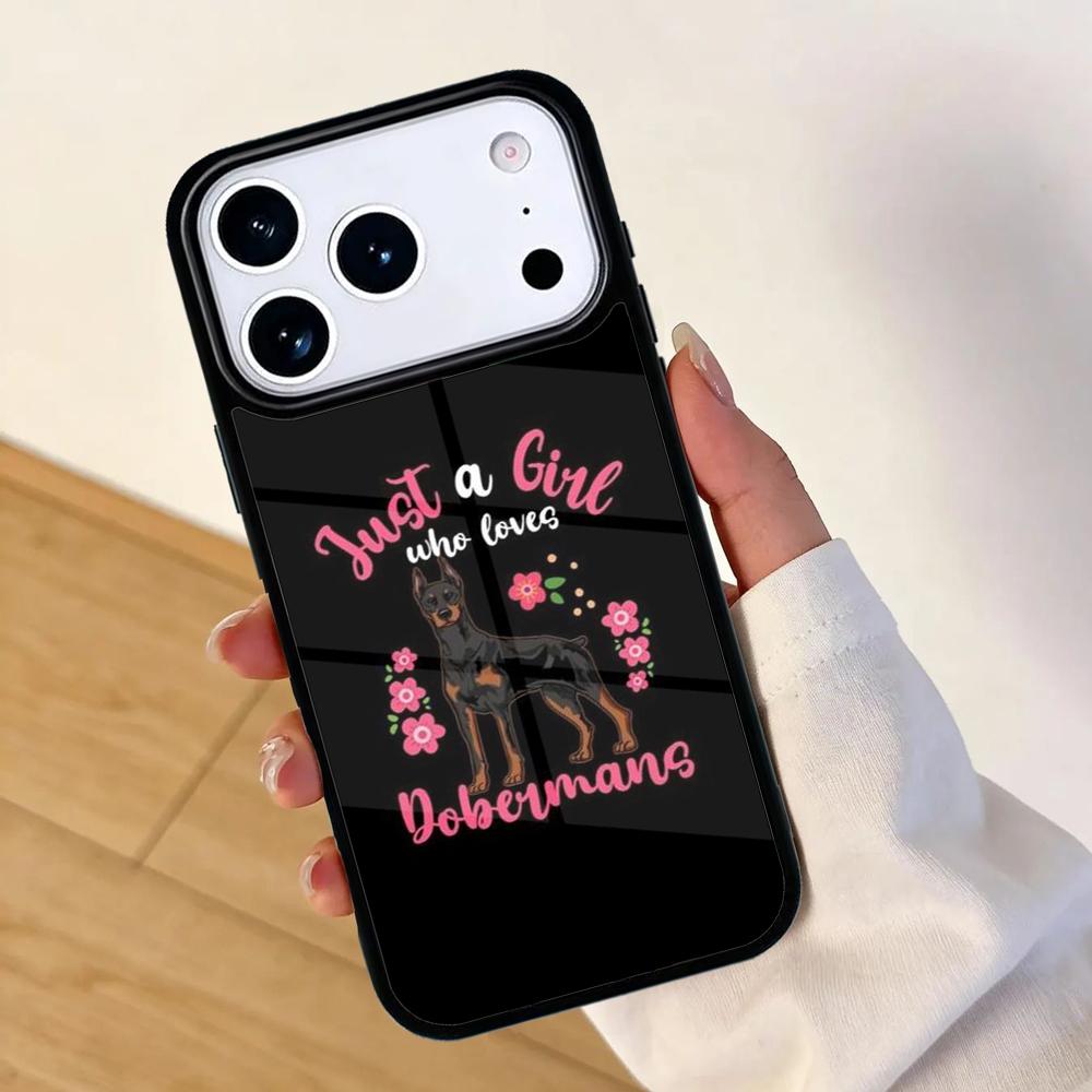 Animal Doberman Dog Mobile Phone Case for IPhone 17 AIR 16pro Max 15 14 13 12 11 Bumper Cover