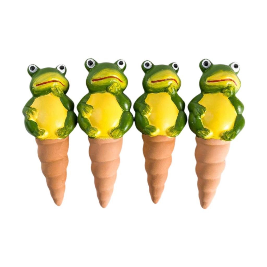 4 Pieces Frog Shaped Plant Watering Spike Automatic Holiday Watering Cute Plant