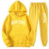 New York Graphic Print Tracksuit Set Mens Womens Loose Fit Hoodie Sweatpants Sportswear Casual Activewear