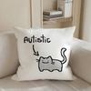 Autistic Cat Soft Button Pin Lover Case Plush Fabric Soft Pillowcase Double Sided Print Cushion Cover Household Gifts