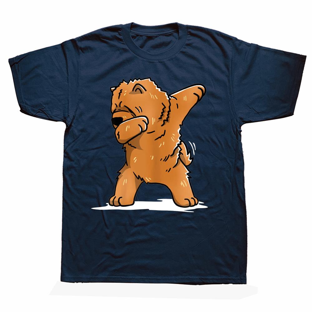 Dabbing Chow Chow Dab Dance Dog T Shirts Graphic Cotton Streetwear Short Sleeve Birthday Gifts Vintage Style Tshirt UnisexF