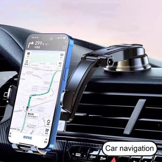 Car Phone Holder with Suction Cup Multi-Angle Adjustable Universal Phone Mount Vacuum Suction Dashboard Holder for Navigation
