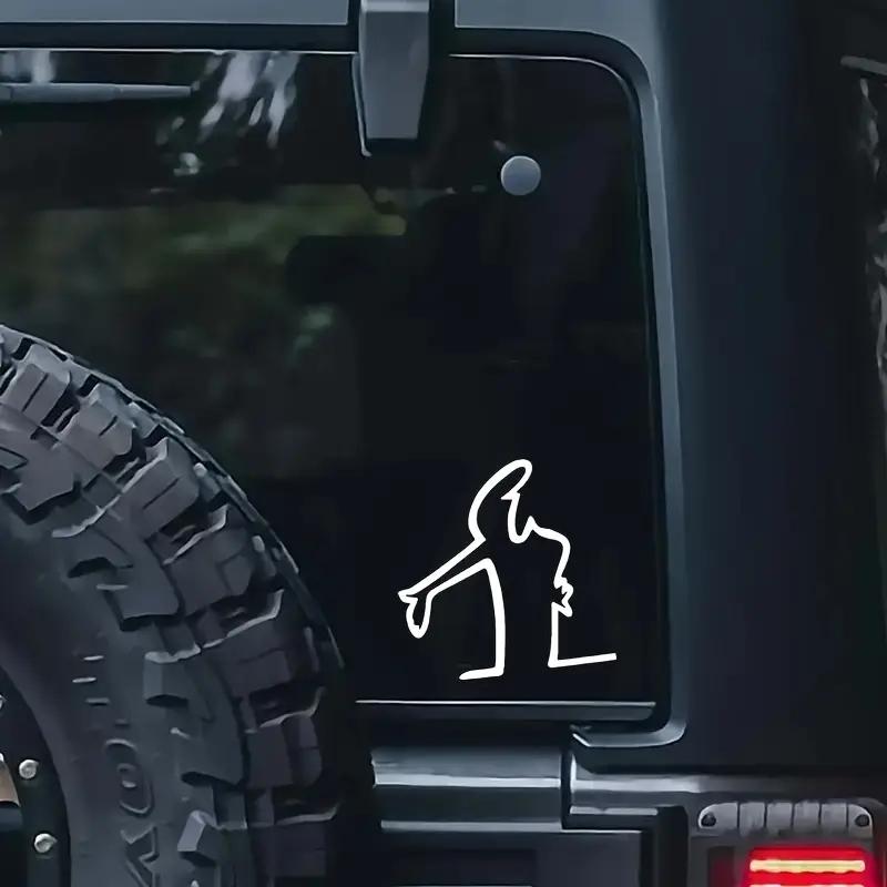 1Pc Creative Action Pose Vinyl Sticker, Waterproof Reflective Weather Resistant Decal for Car Motorcycle Window Exterior Decor