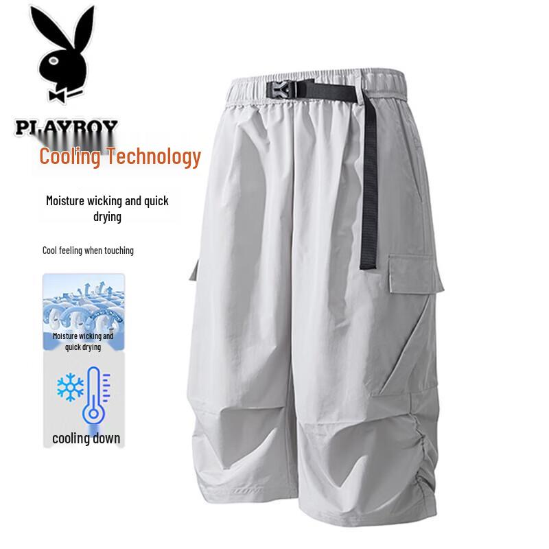 PLAYBOY Men s Summer Quick-Dry Seven-Point Casual Shorts 2XL