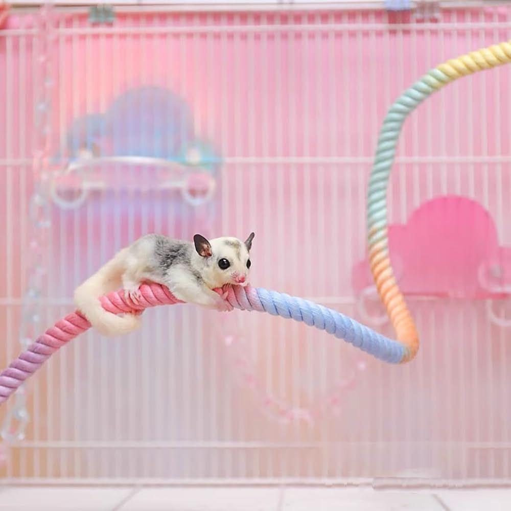 Sturdy Parrot Standing Woven Rope Screw Head Bird Cotton Rope Swing  Paw Grinding