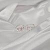 Pink Q Heart One-Touch Silver Earrings