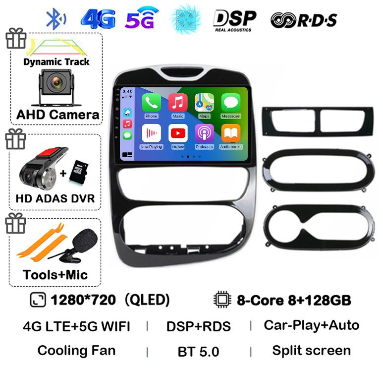 Android 14 Carplay Auto WIFI+4G For Renault Clio 3 4 2012 - 2015 2016 - 2018 Car Radio Multimedia Video Player Stereo Audio GPS
