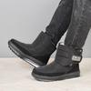 Winter New Snow Boots Men's Medium Tube Flat Heel Fashion Versatile Velvet Thickened Warm Thick-soled Cotton Boots
