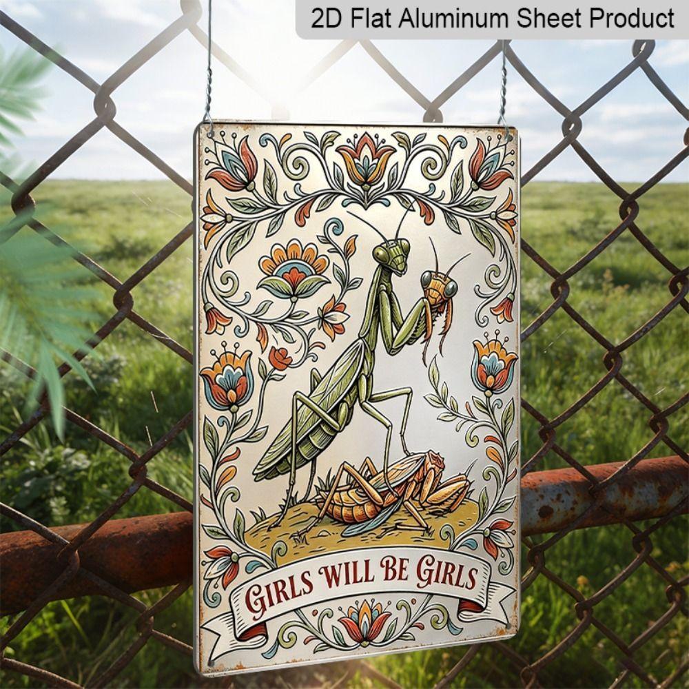 Vintage Metal Wall Poster – Floral Garden Decor, 20x30cm
