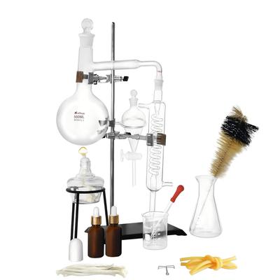 Home Distiller Distilling To Make Oil Moonshine Alcohol Distiller Chemistry Lab Glassware Kit Glass Distillation Apparatus Set
