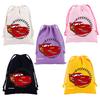 Cars Lightning McQueen Drawstring Bags Cartoon Anime Character Print Large Capacity Canvas Storage Bag Party Gift Candy Bag