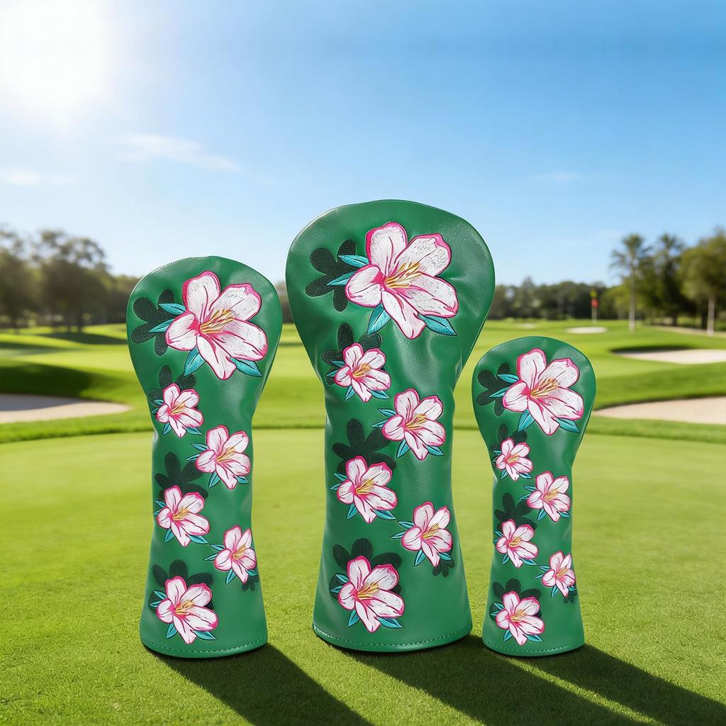Azalea Goblet Golf Headcovers by Aliennana, for Driver (DR), Fairway Wood (FW), and Utility (UT) (1 Driver Cover) - Premium Embroidered PU Leather (3