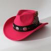 Rongmei's new autumn and winter hats for women, European and American retro woolen western cowboy hats for men, versatile and fashionable with large