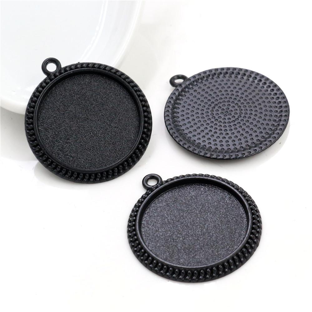 5pcs 25mm Inner Size Pendant Cabochons Blank Base Setting Bezel Tray Alloy DIY Jewelry Making Accessories for Necklace Keychains