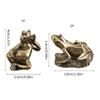 Carving Brass Frogs Miniature Statue Solid Design Decorative Accent Fengshuis Animal Figurine For Desk Shelf Living Room